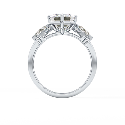 Emerald Solitaire Lab Grown Diamond Engagement Ring