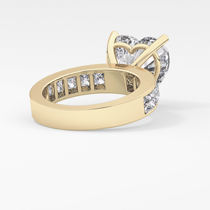 Heart Channel Pave Lab Grown Diamond Engagement Ring