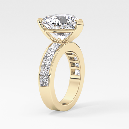 Heart Channel Pave Lab Grown Diamond Engagement Ring
