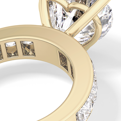 Heart Channel Pave Lab Grown Diamond Engagement Ring