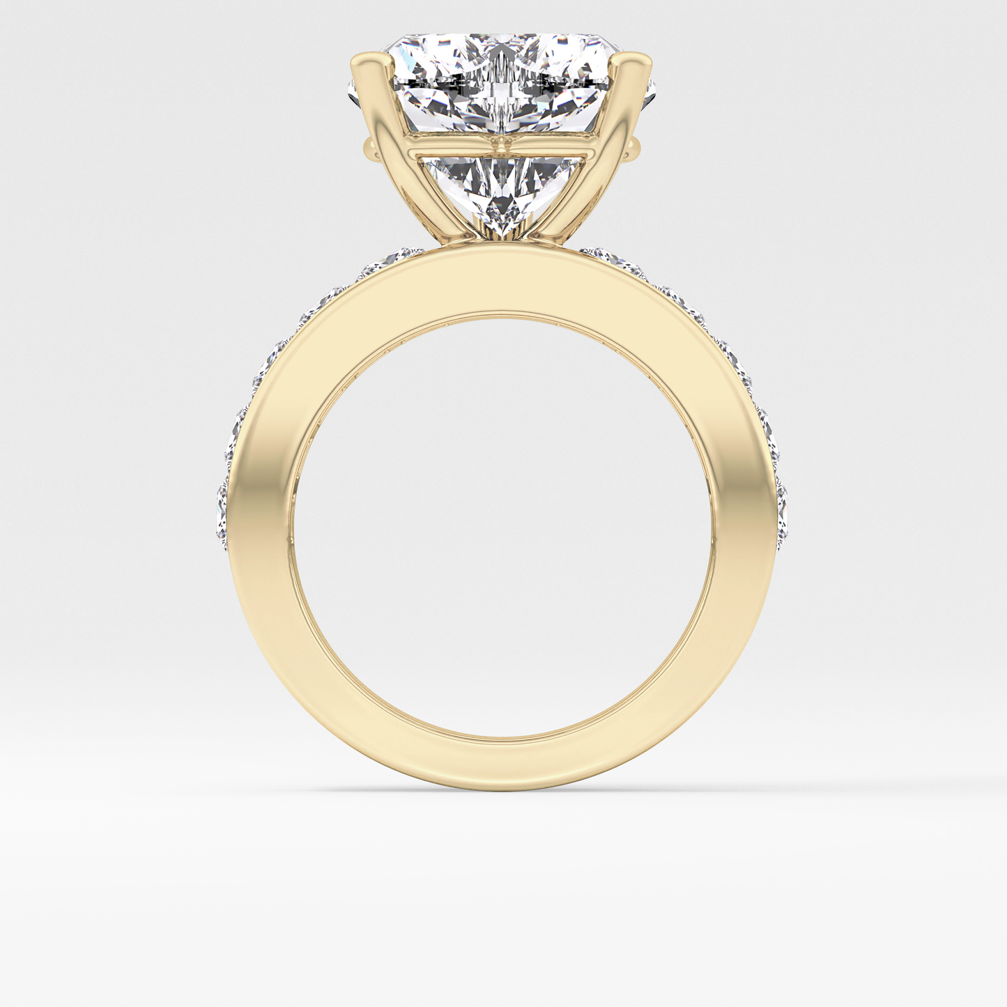 Heart Channel Pave Lab Grown Diamond Engagement Ring