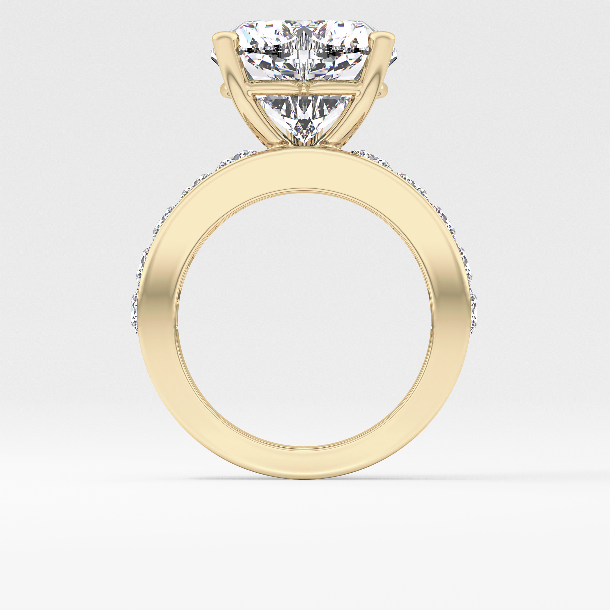 Heart Channel Pave Lab Grown Diamond Engagement Ring