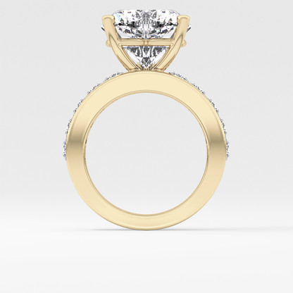 Heart Channel Pave Lab Grown Diamond Engagement Ring