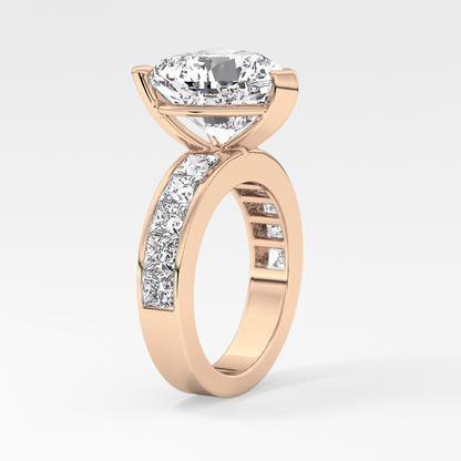 Heart Channel Pave Lab Grown Diamond Engagement Ring