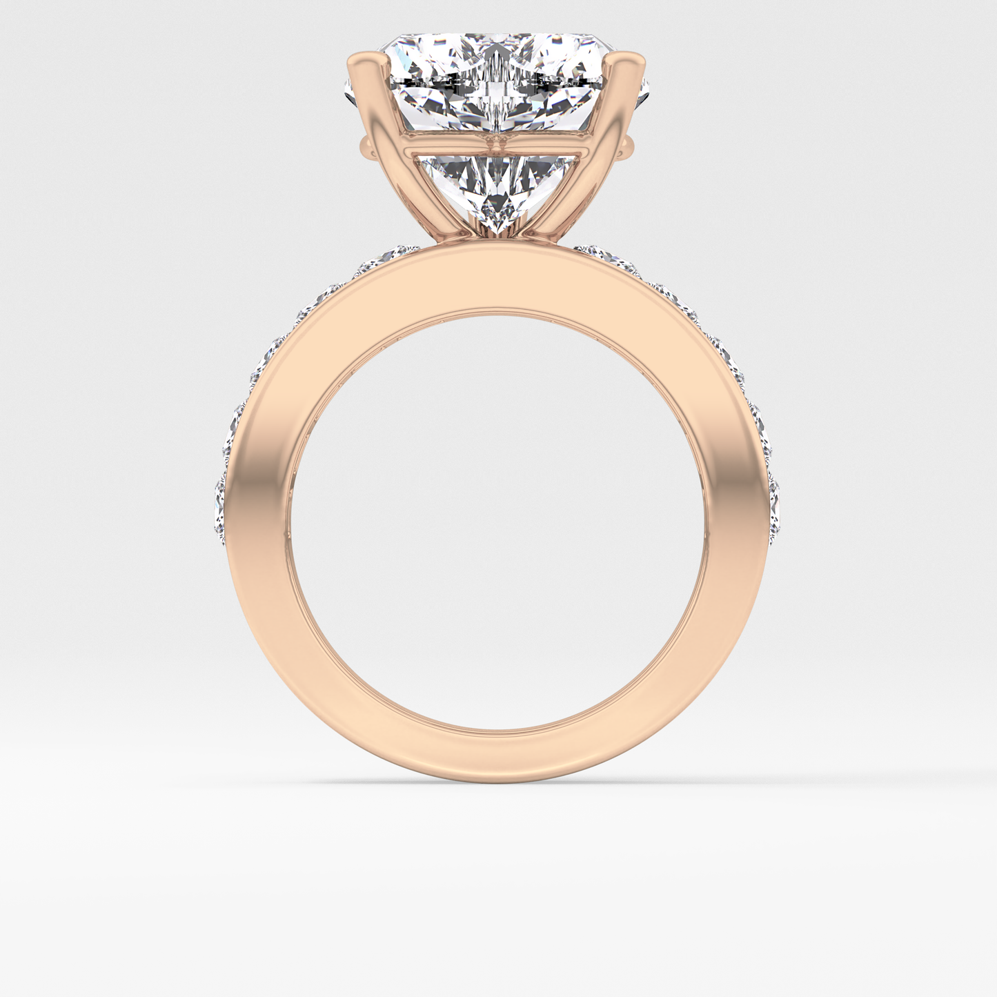 Heart Channel Pave Lab Grown Diamond Engagement Ring