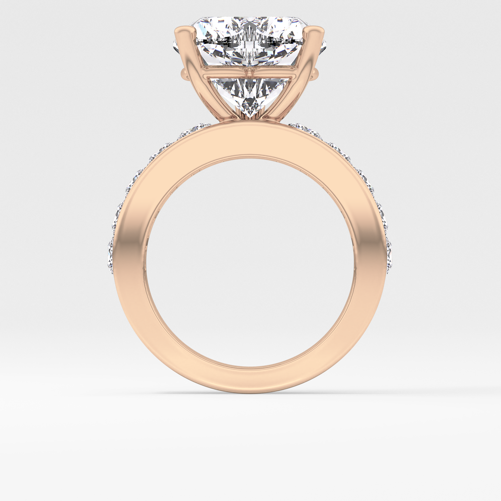 Heart Channel Pave Lab Grown Diamond Engagement Ring