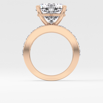 Heart Channel Pave Lab Grown Diamond Engagement Ring