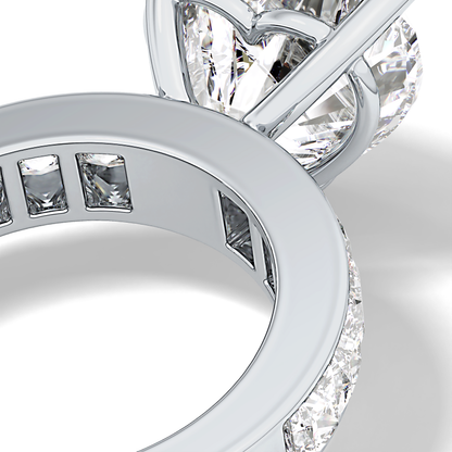 Heart Channel Pave Lab Grown Diamond Engagement Ring