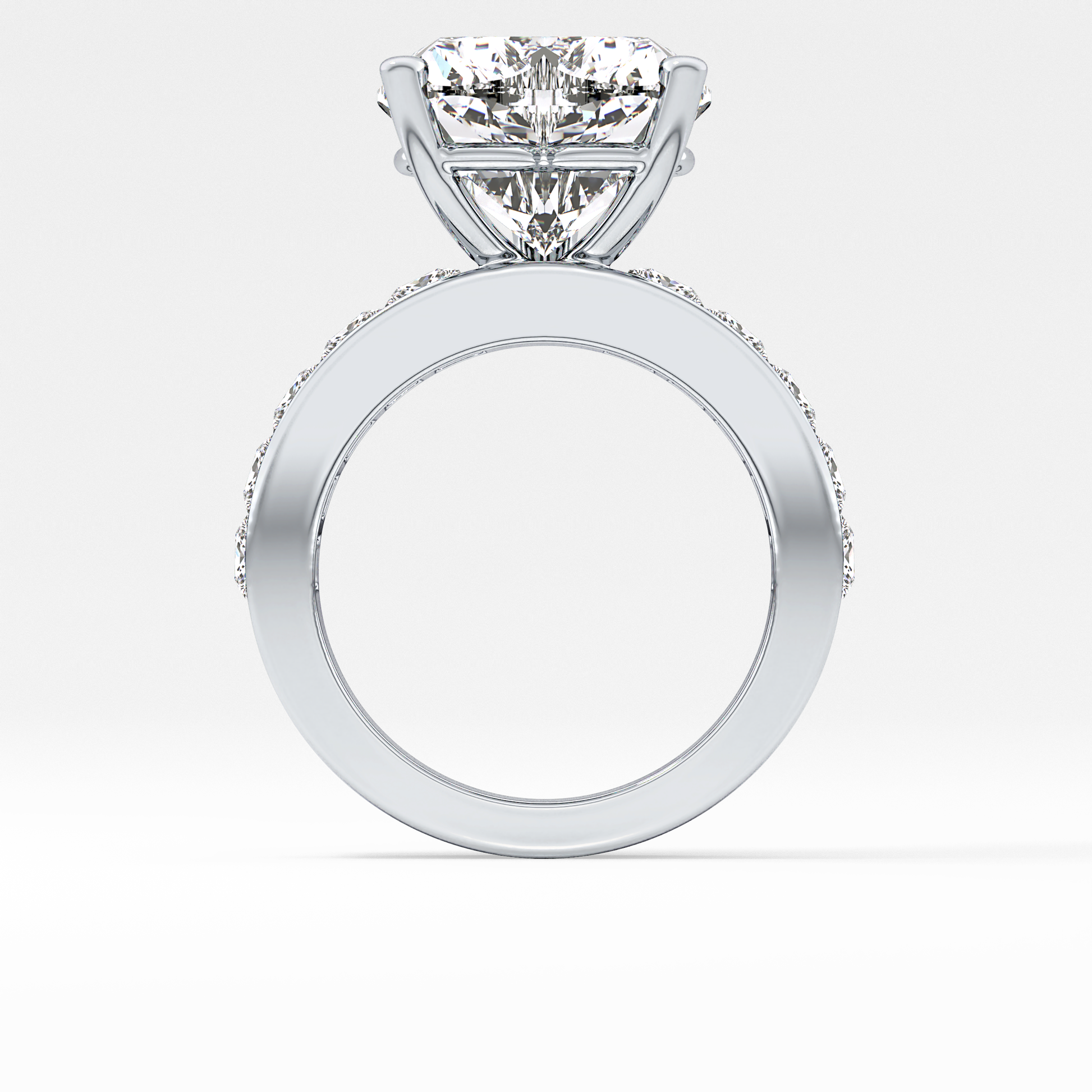Heart Channel Pave Lab Grown Diamond Engagement Ring