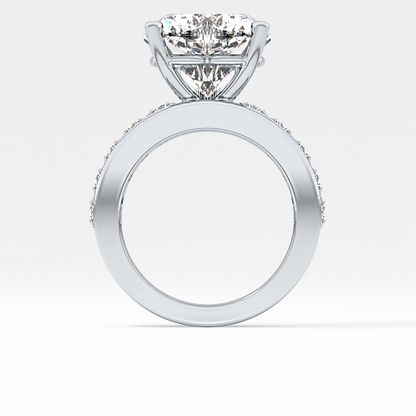 Heart Channel Pave Lab Grown Diamond Engagement Ring