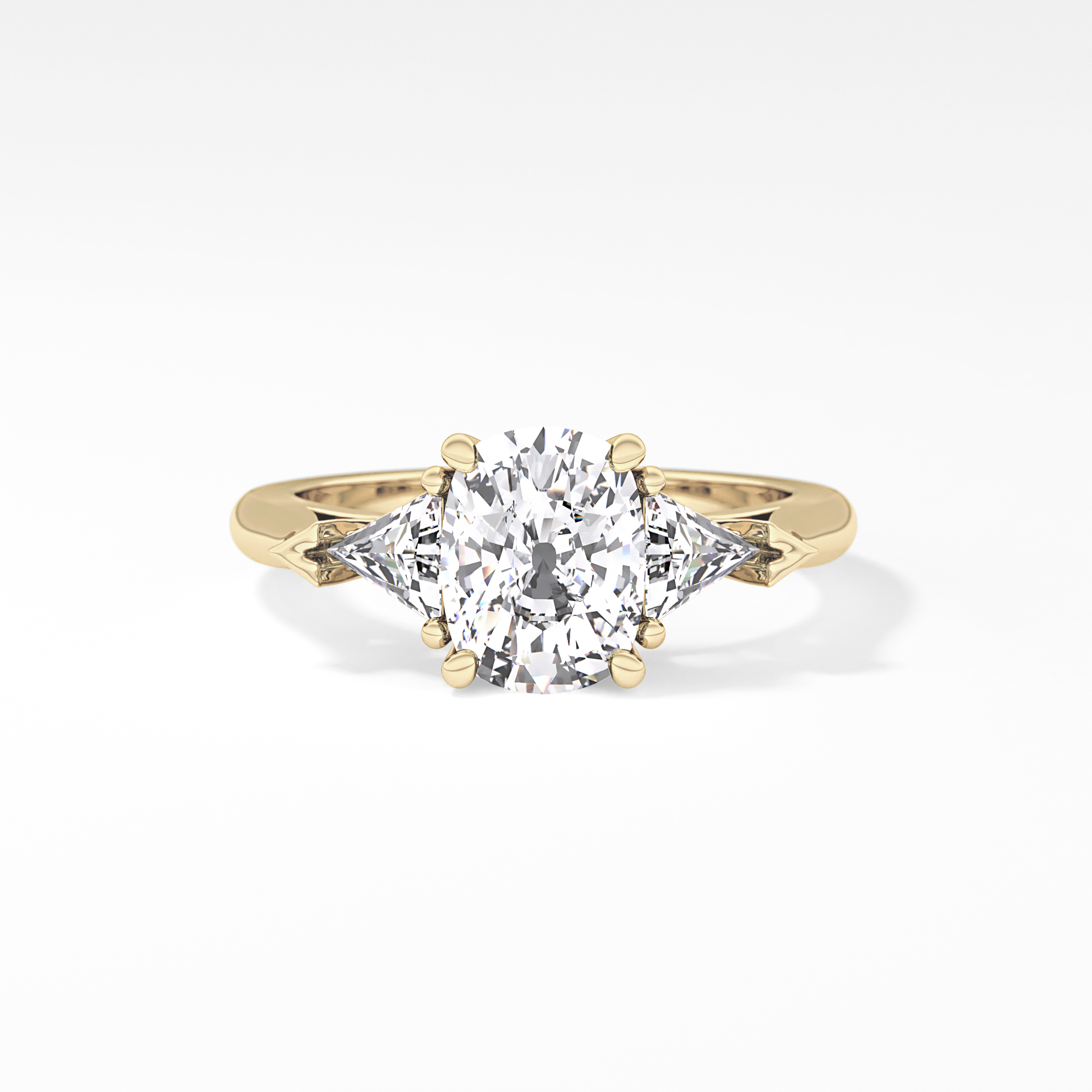 Cushion Three Stone Lab Grown Diamond Engagement Ring