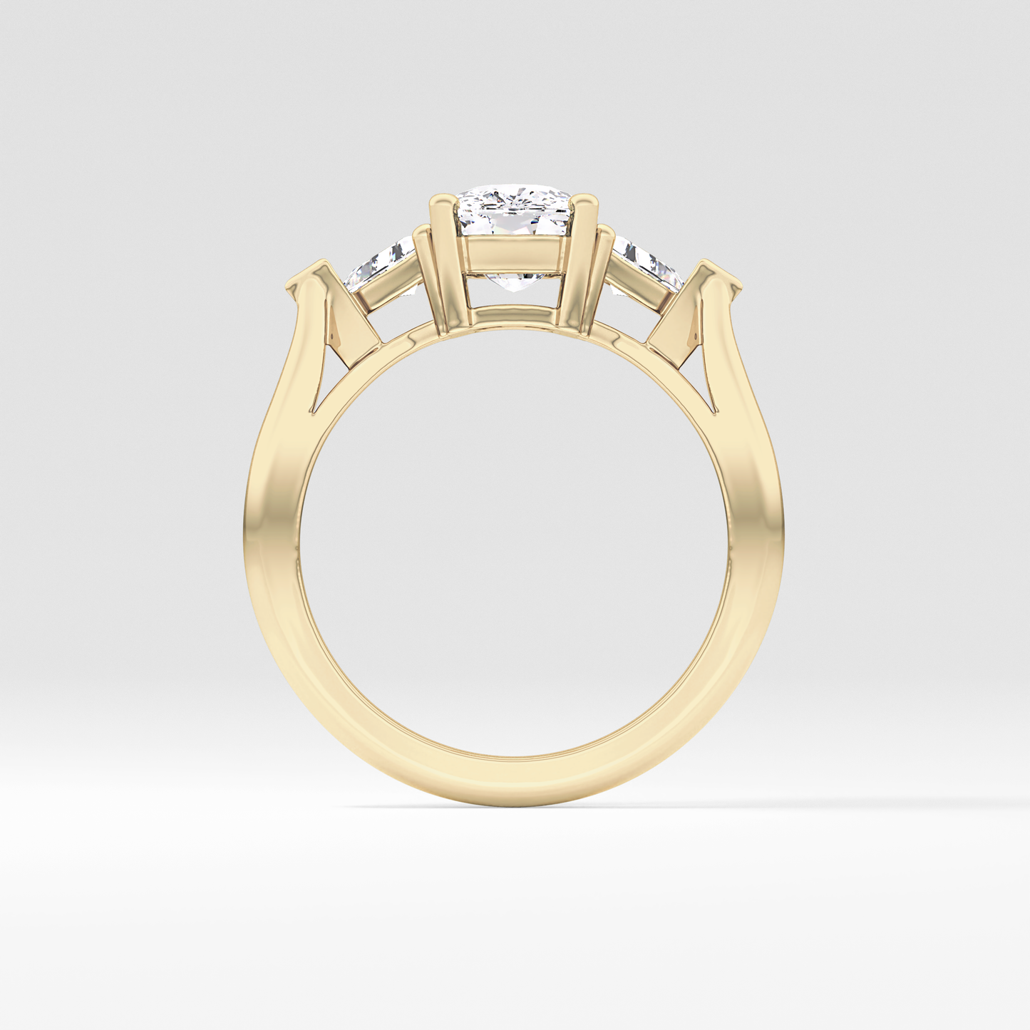 Cushion Three Stone Lab Grown Diamond Engagement Ring