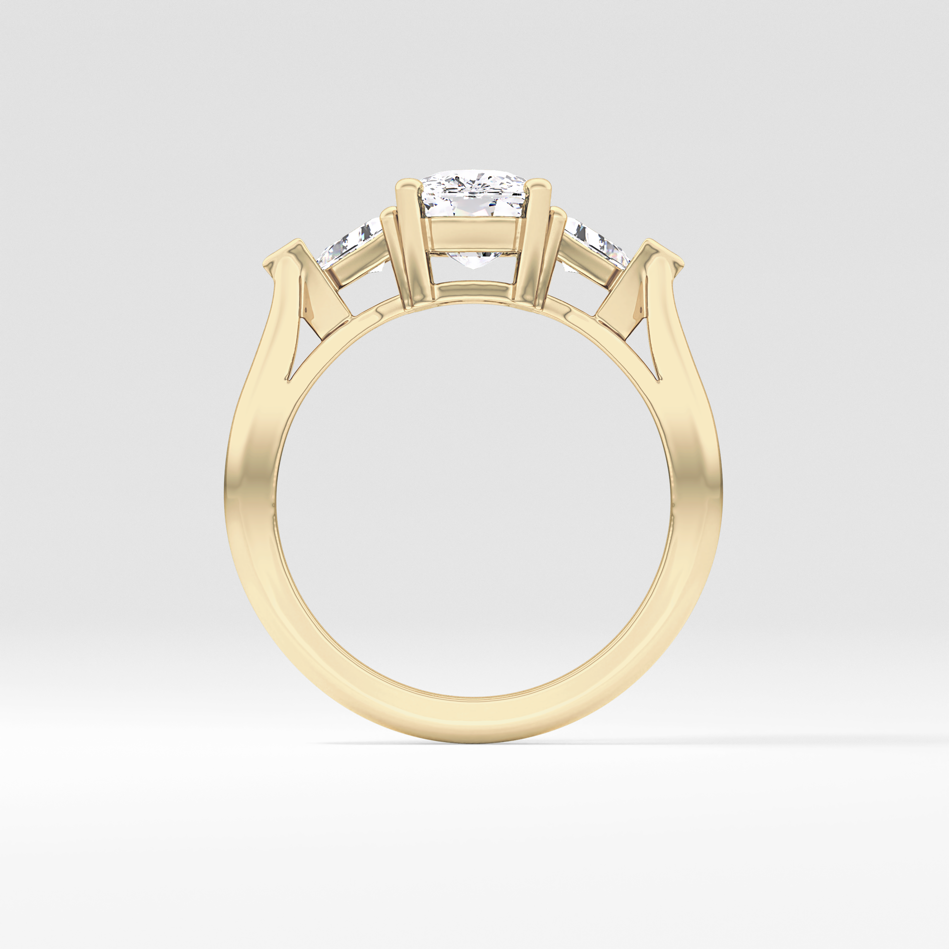 Cushion Three Stone Lab Grown Diamond Engagement Ring