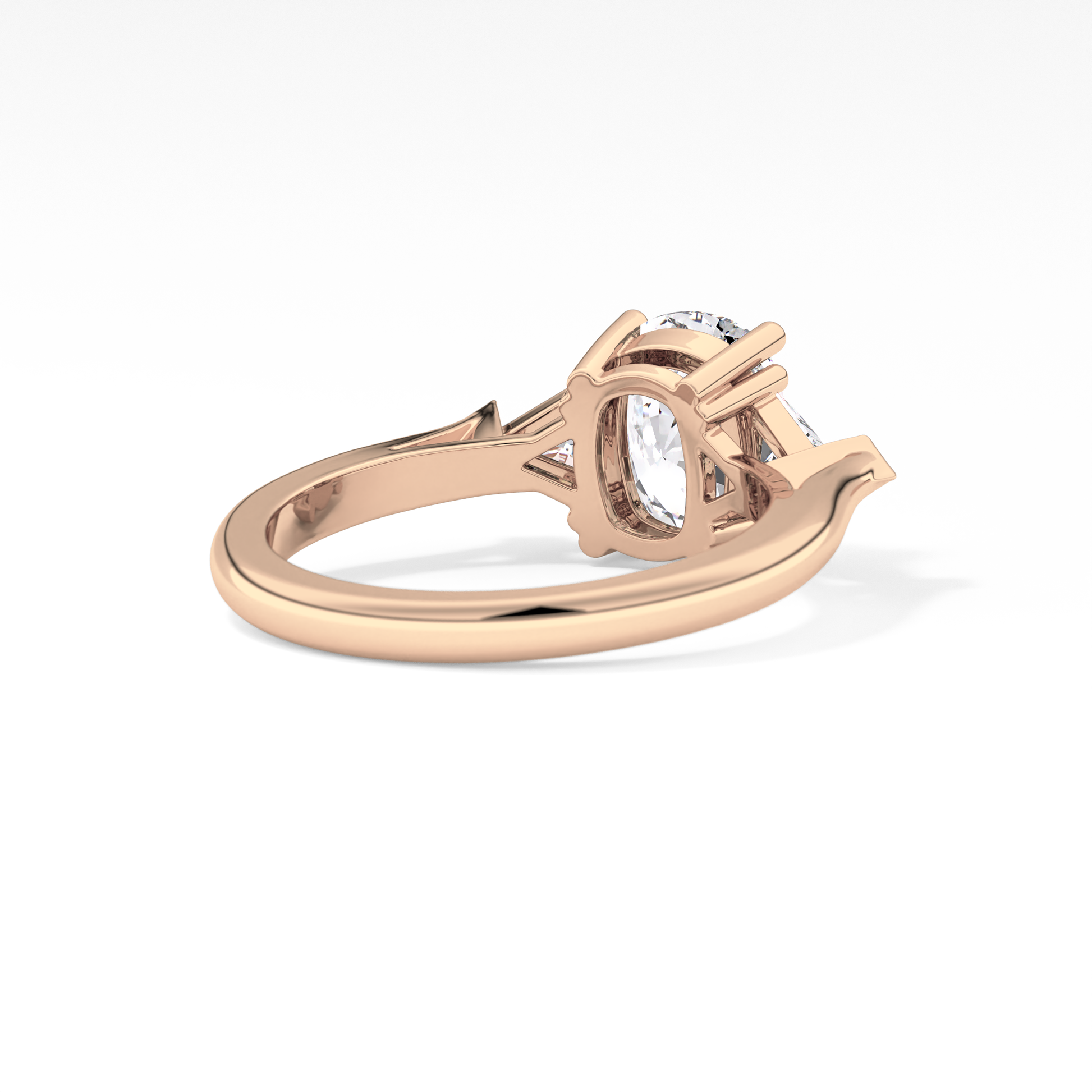 Cushion Three Stone Lab Grown Diamond Engagement Ring