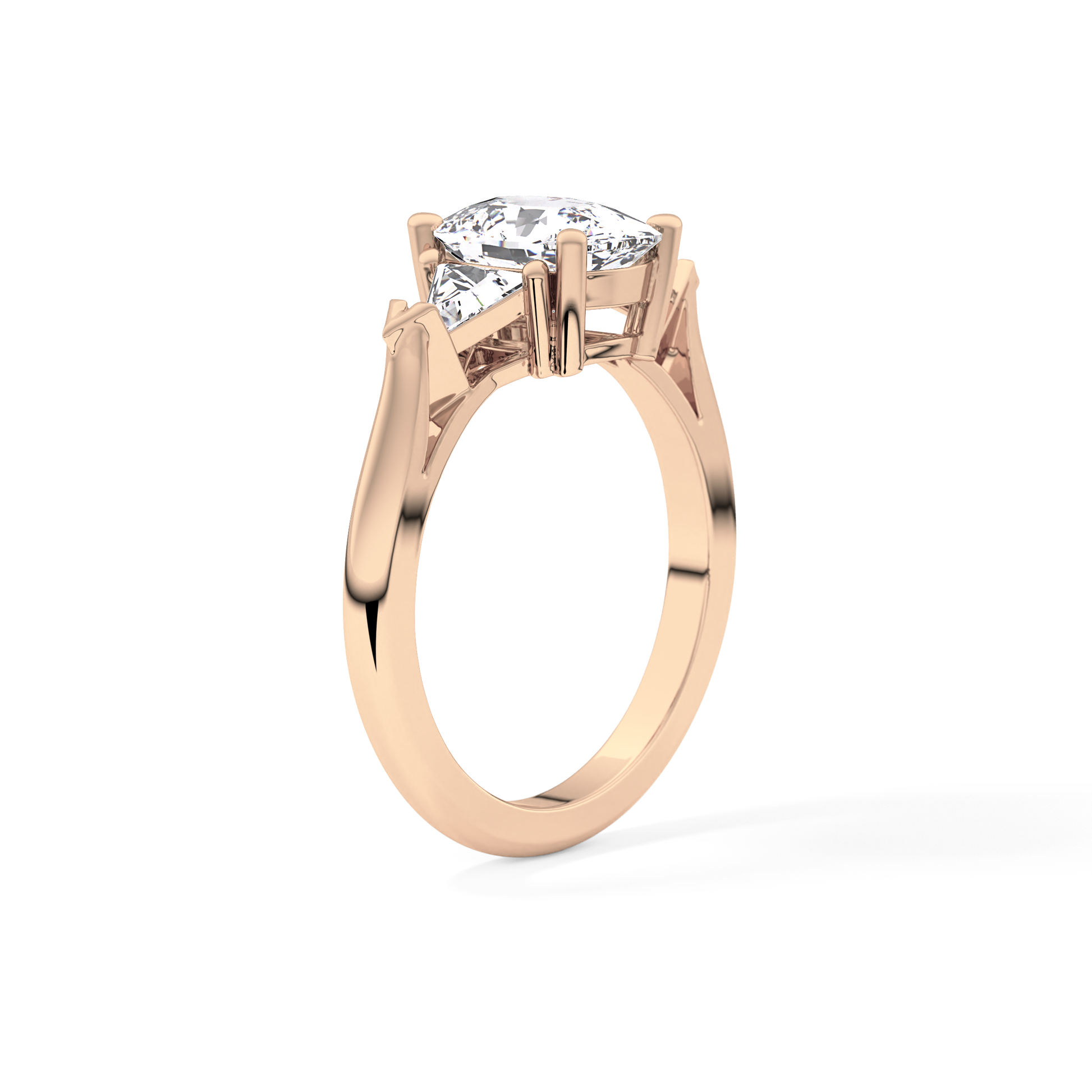 Cushion Three Stone Lab Grown Diamond Engagement Ring