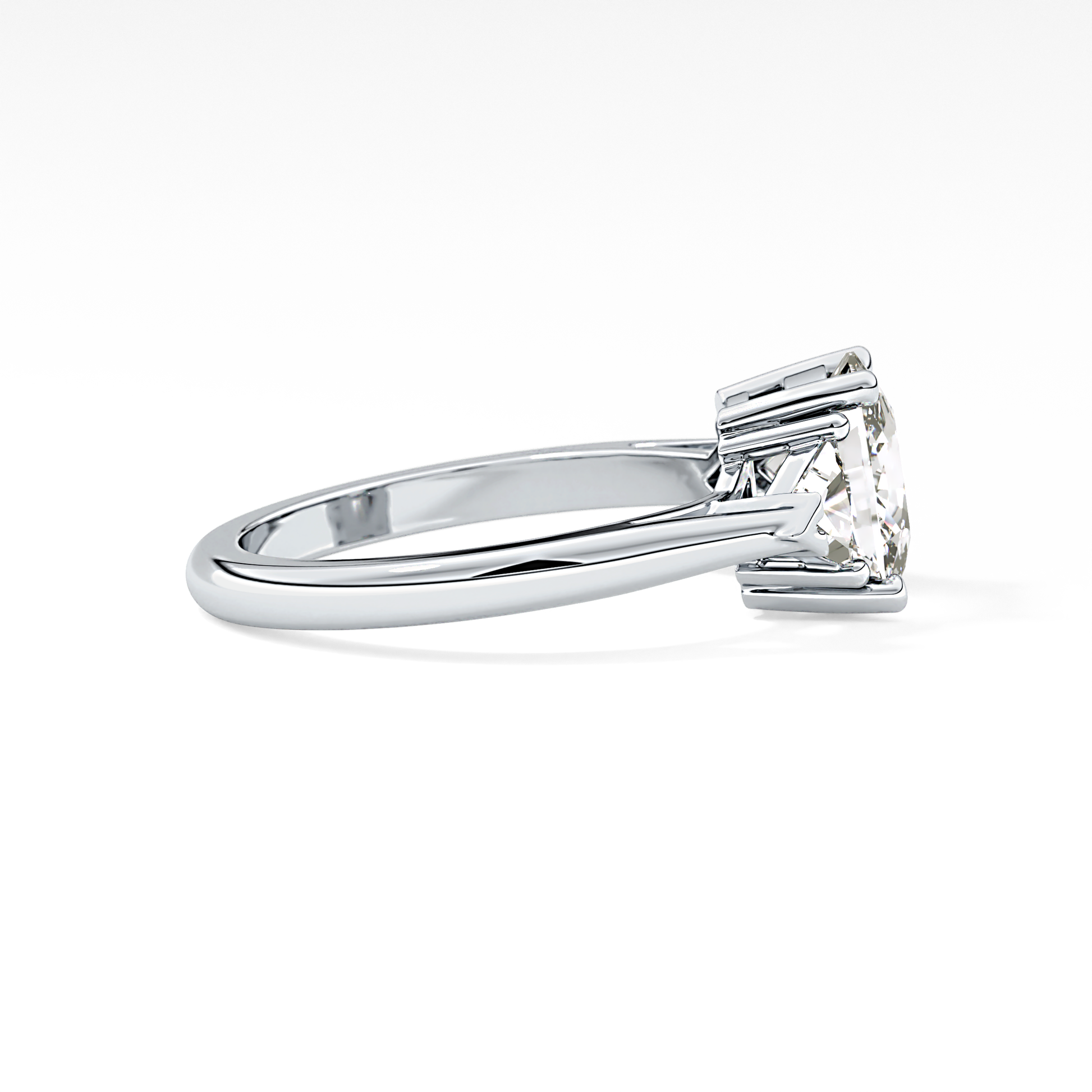 Cushion Three Stone Lab Grown Diamond Engagement Ring
