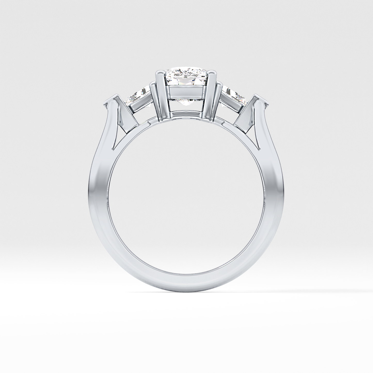 Cushion Three Stone Lab Grown Diamond Engagement Ring