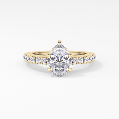 Pear Pave Lab Grown Diamond Engagement Ring