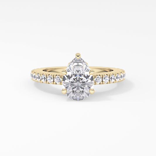 Pear Pave Lab Grown Diamond Engagement Ring