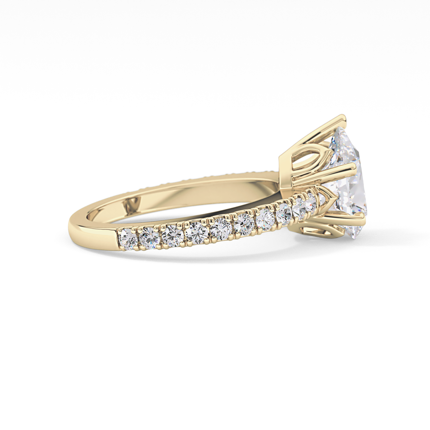 Pear Pave Lab Grown Diamond Engagement Ring