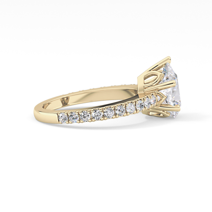 Pear Pave Lab Grown Diamond Engagement Ring