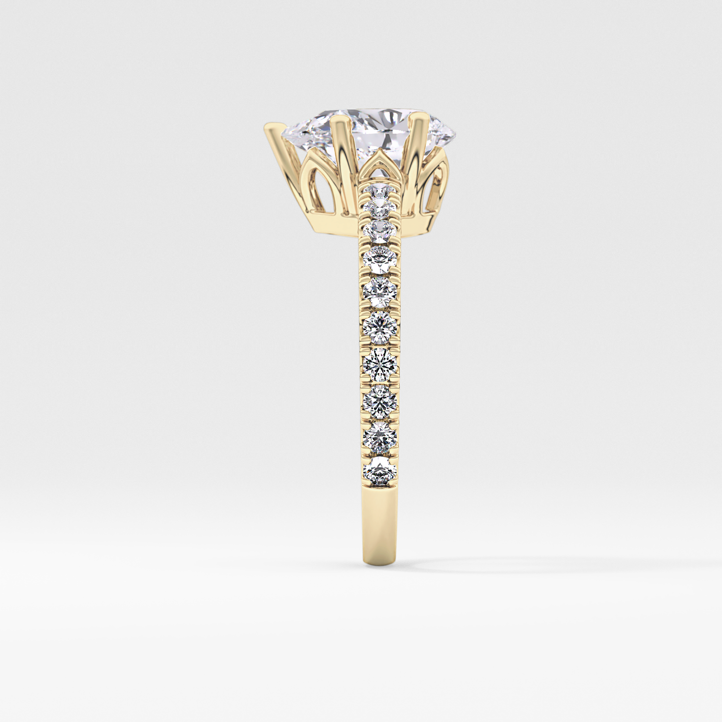 Pear Pave Lab Grown Diamond Engagement Ring