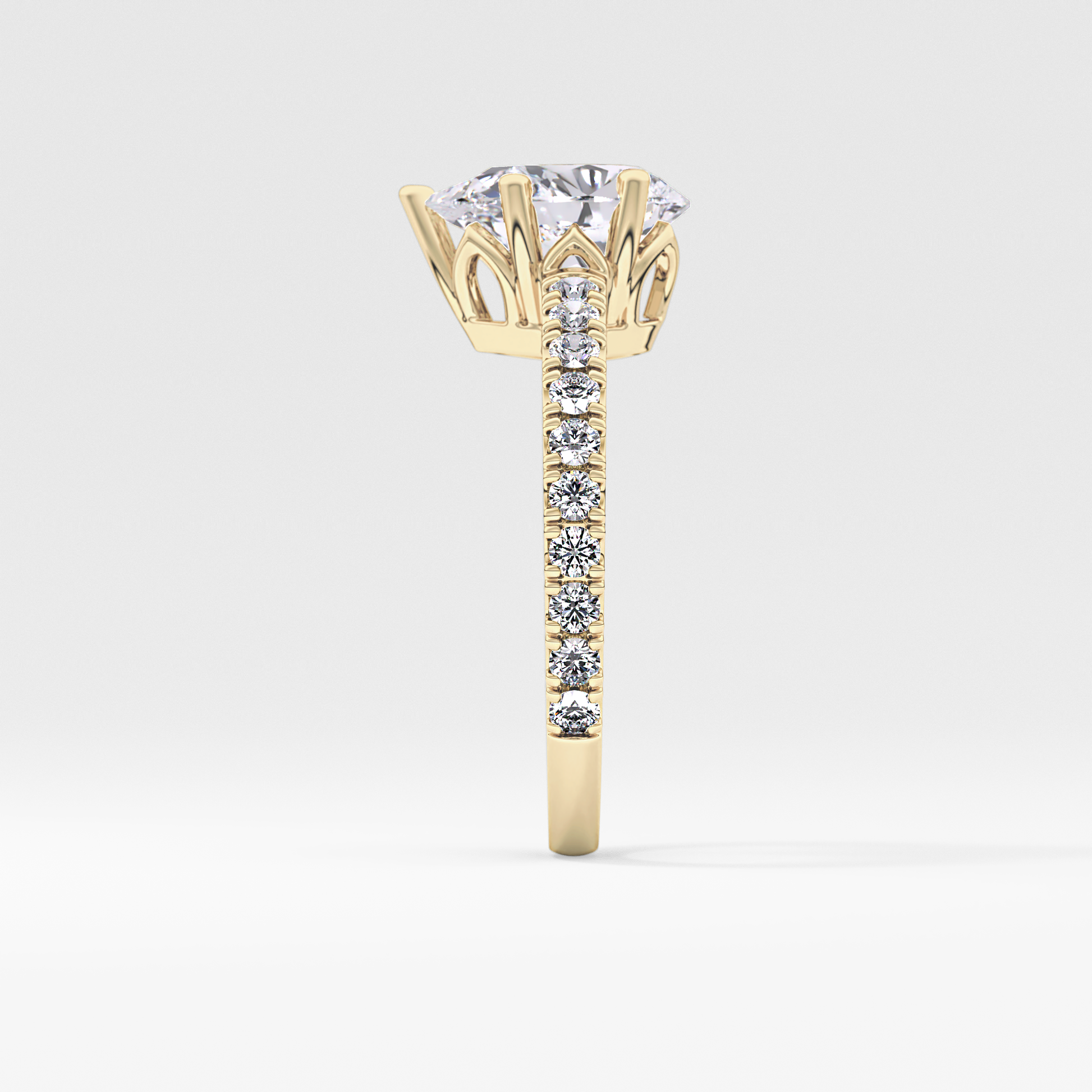 Pear Pave Lab Grown Diamond Engagement Ring
