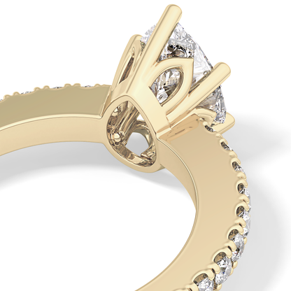 Pear Pave Lab Grown Diamond Engagement Ring