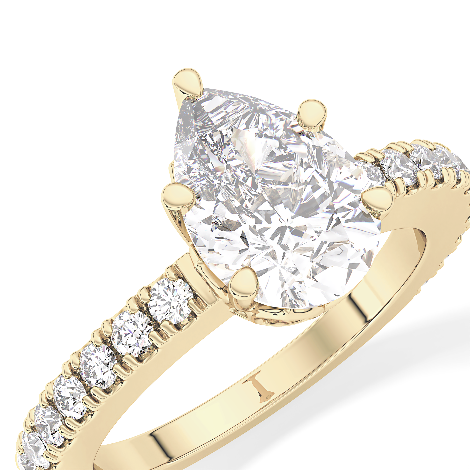Pear Pave Lab Grown Diamond Engagement Ring