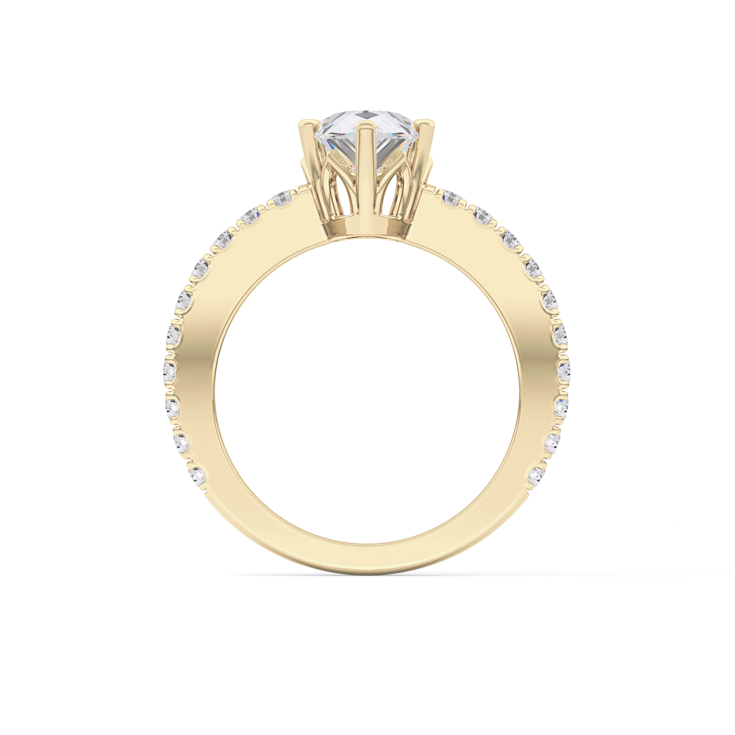 Pear Pave Lab Grown Diamond Engagement Ring
