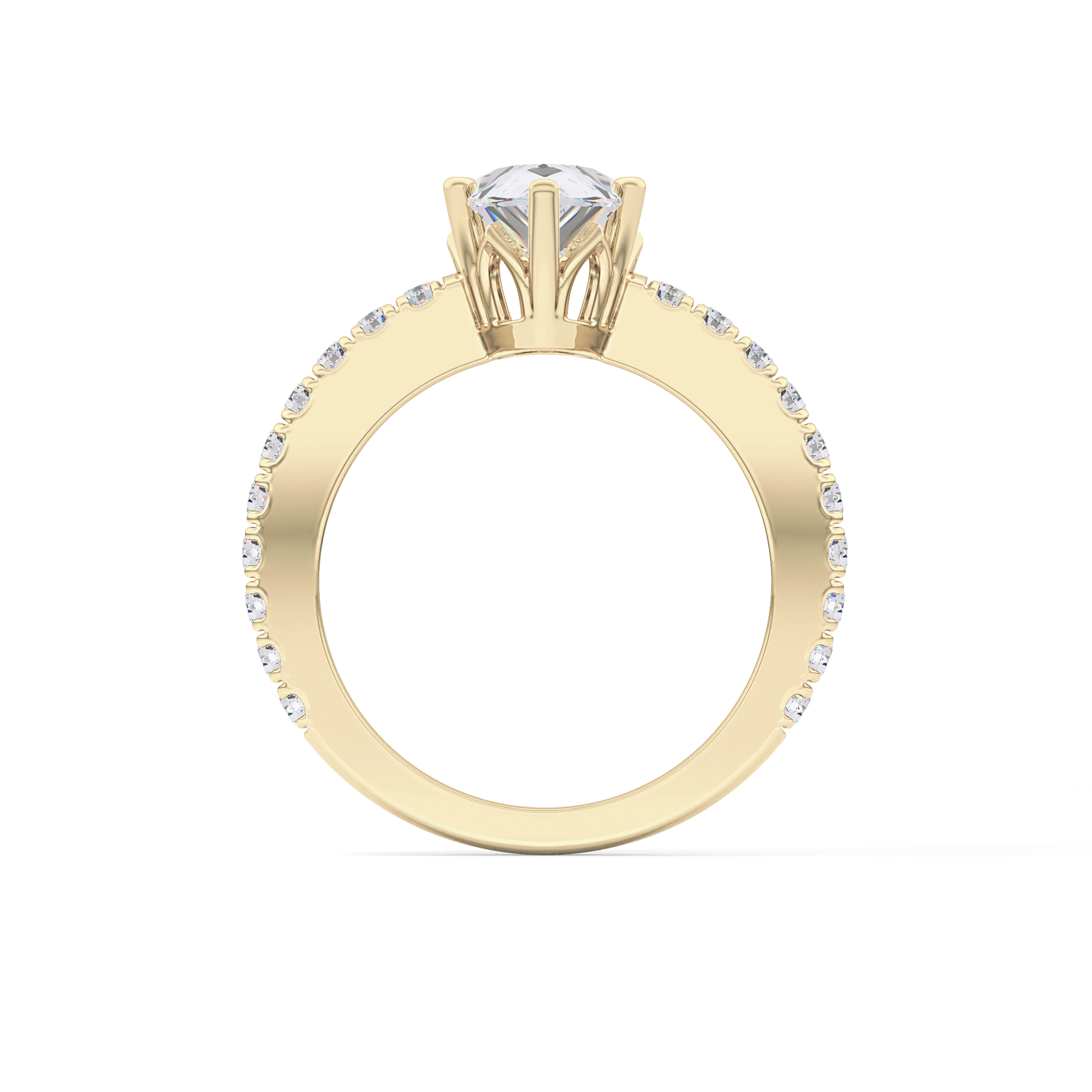 Pear Pave Lab Grown Diamond Engagement Ring