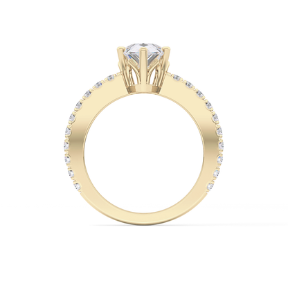 Pear Pave Lab Grown Diamond Engagement Ring