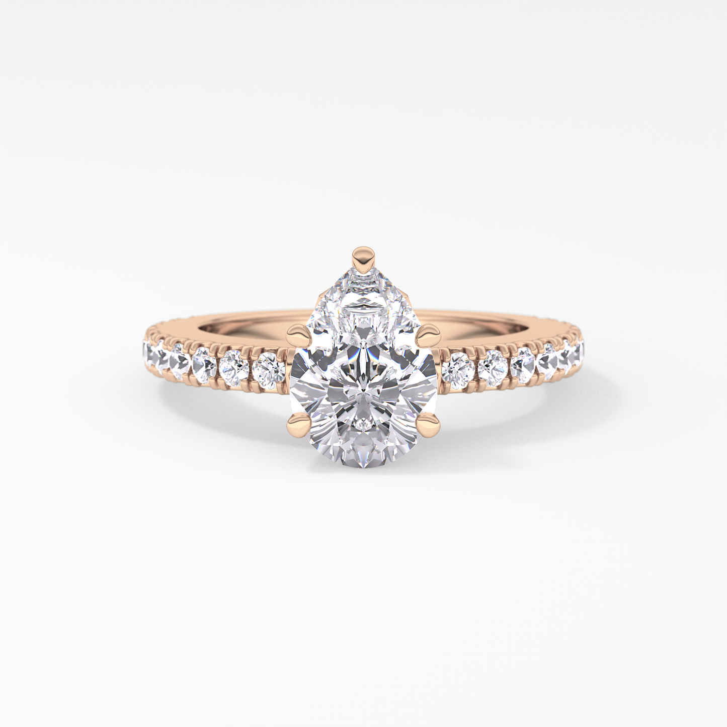 Pear Pave Lab Grown Diamond Engagement Ring