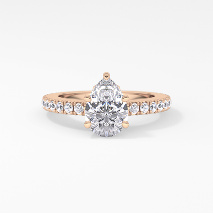 Pear Pave Lab Grown Diamond Engagement Ring