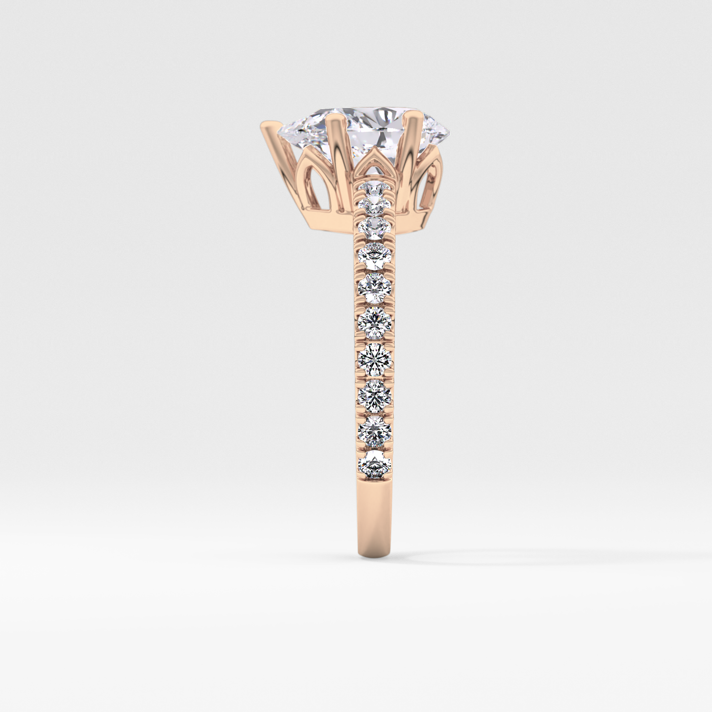 Pear Pave Lab Grown Diamond Engagement Ring