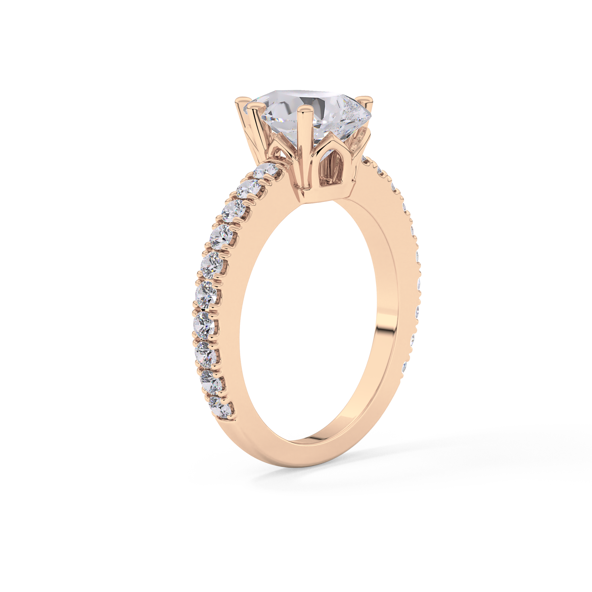 Pear Pave Lab Grown Diamond Engagement Ring