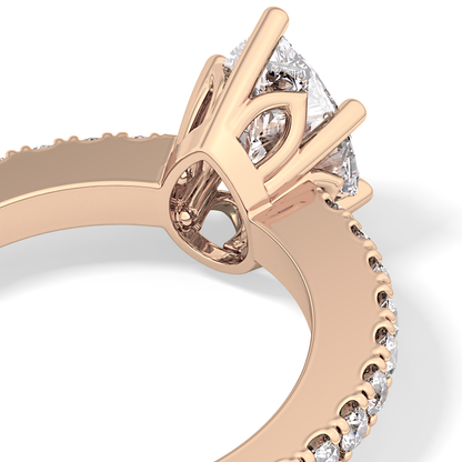 Pear Pave Lab Grown Diamond Engagement Ring