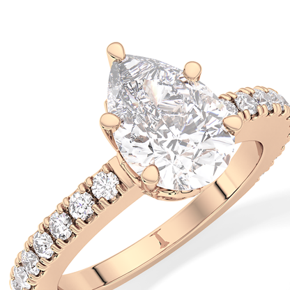 Pear Pave Lab Grown Diamond Engagement Ring