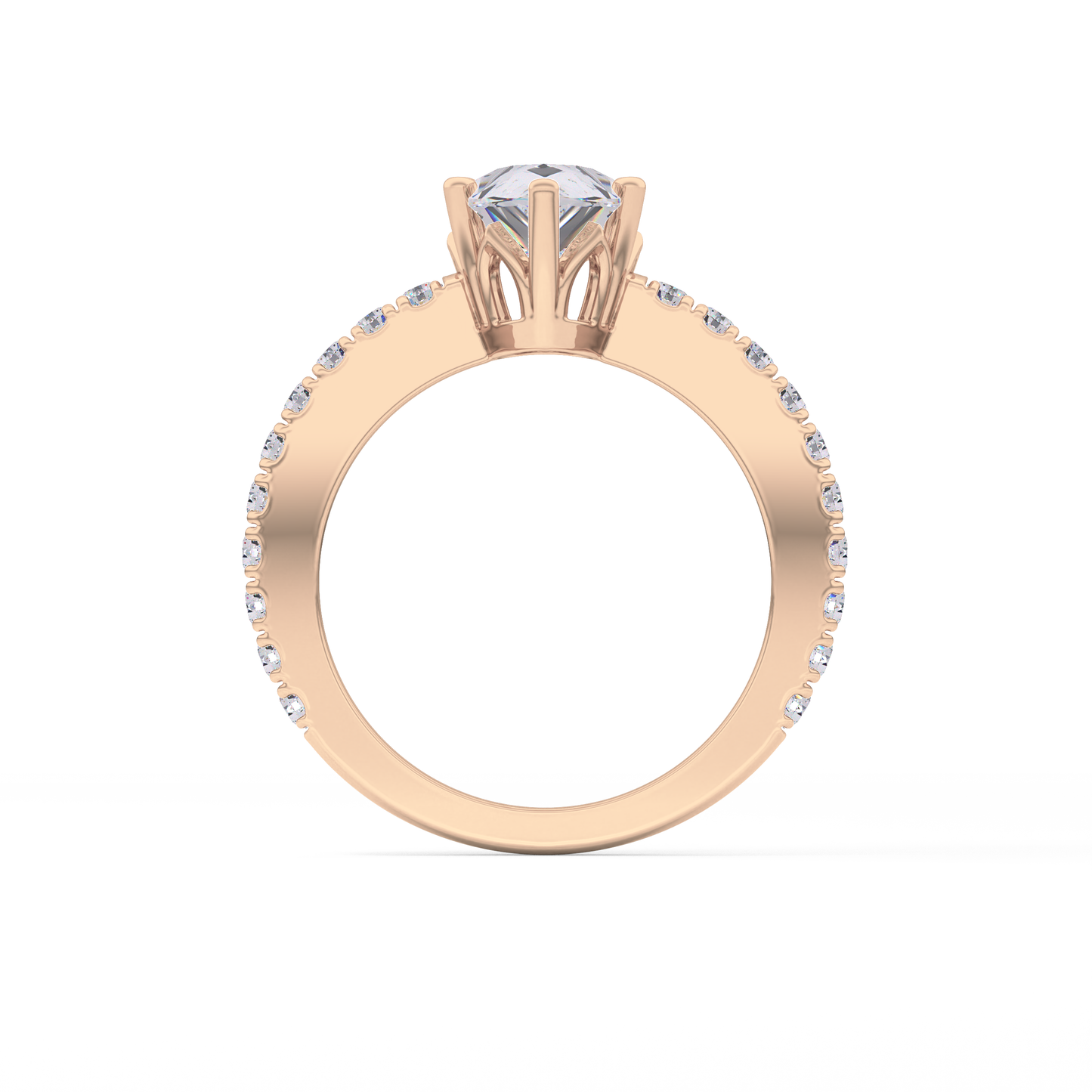 Pear Pave Lab Grown Diamond Engagement Ring