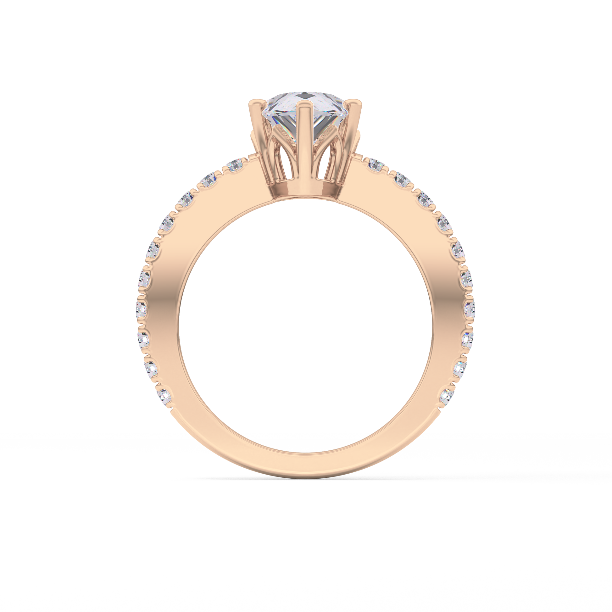 Pear Pave Lab Grown Diamond Engagement Ring