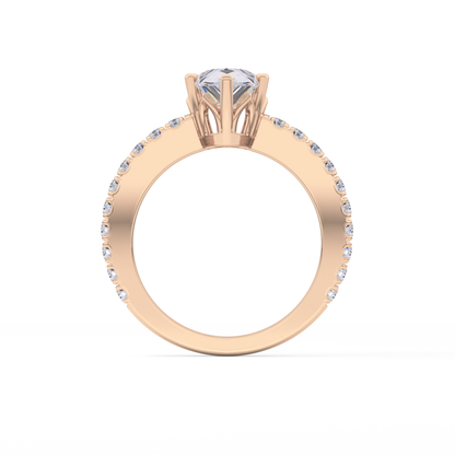 Pear Pave Lab Grown Diamond Engagement Ring