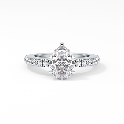 Pear Pave Lab Grown Diamond Engagement Ring