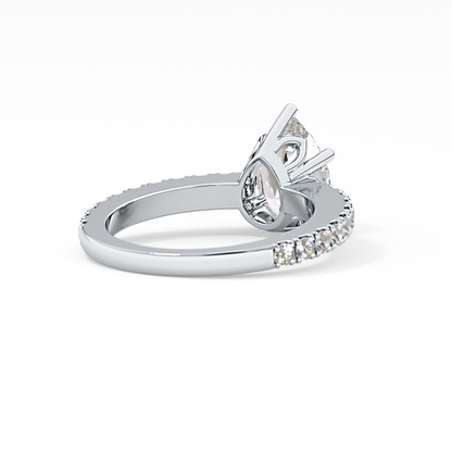 Pear Pave Lab Grown Diamond Engagement Ring