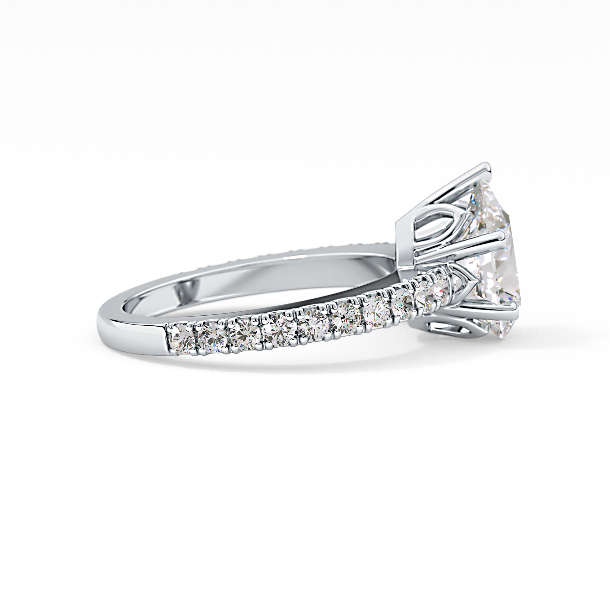 Pear Pave Lab Grown Diamond Engagement Ring