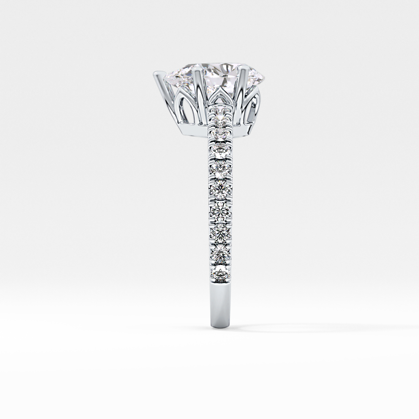 Pear Pave Lab Grown Diamond Engagement Ring