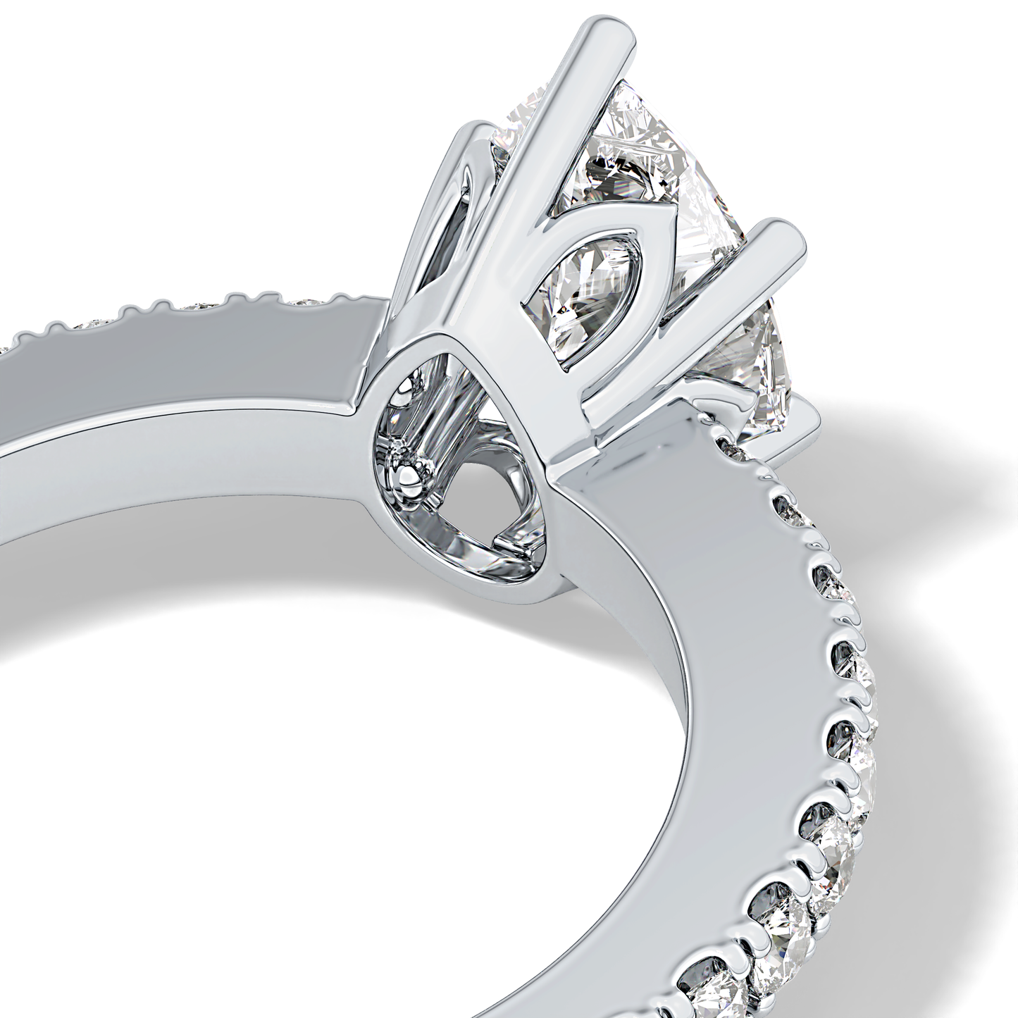 Pear Pave Lab Grown Diamond Engagement Ring