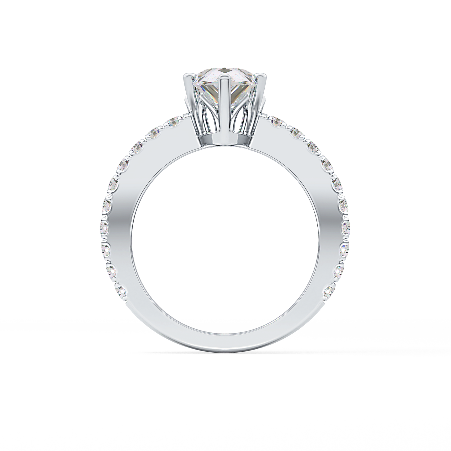 Pear Pave Lab Grown Diamond Engagement Ring