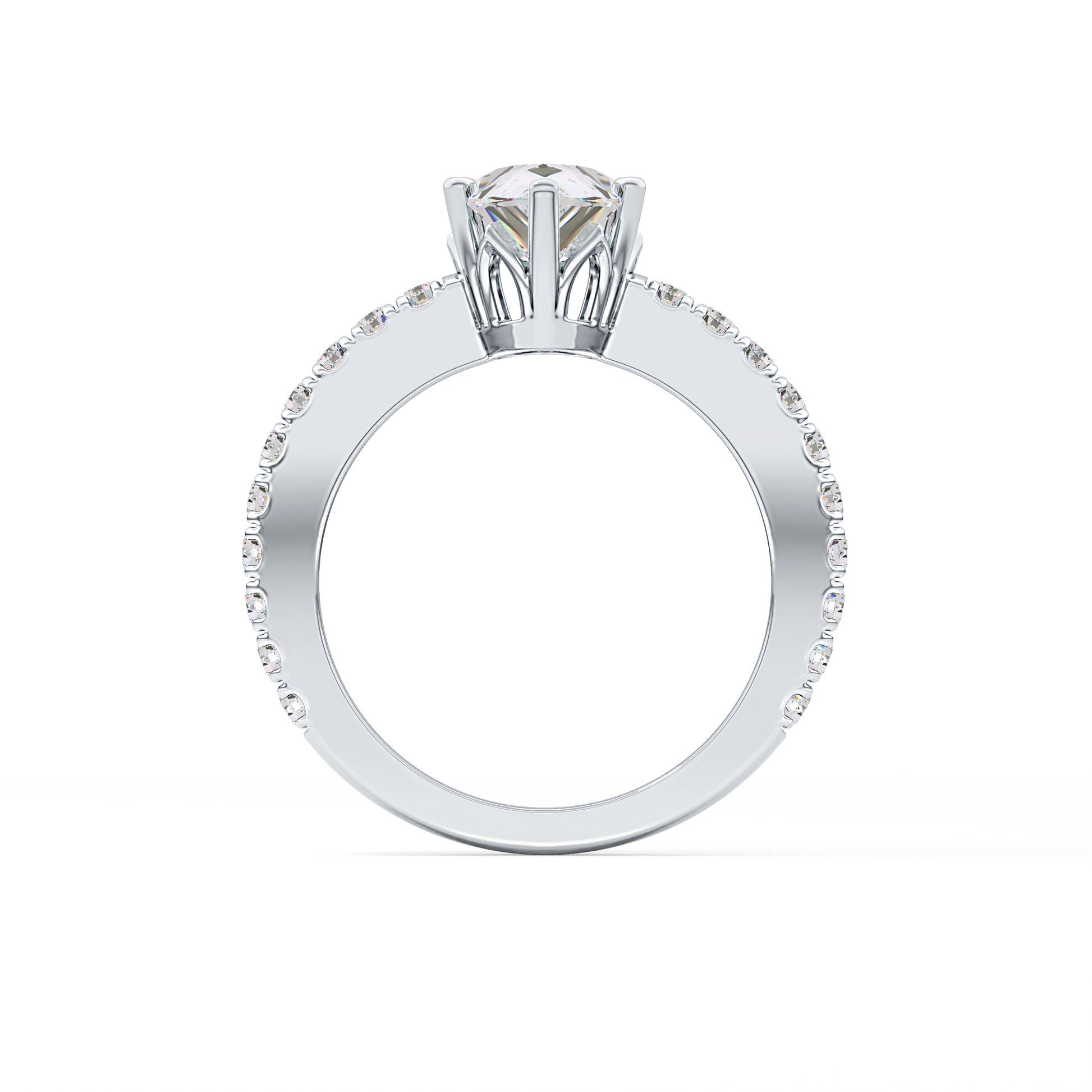 Pear Pave Lab Grown Diamond Engagement Ring