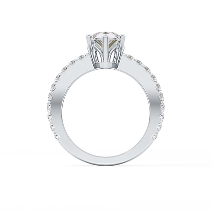 Pear Pave Lab Grown Diamond Engagement Ring