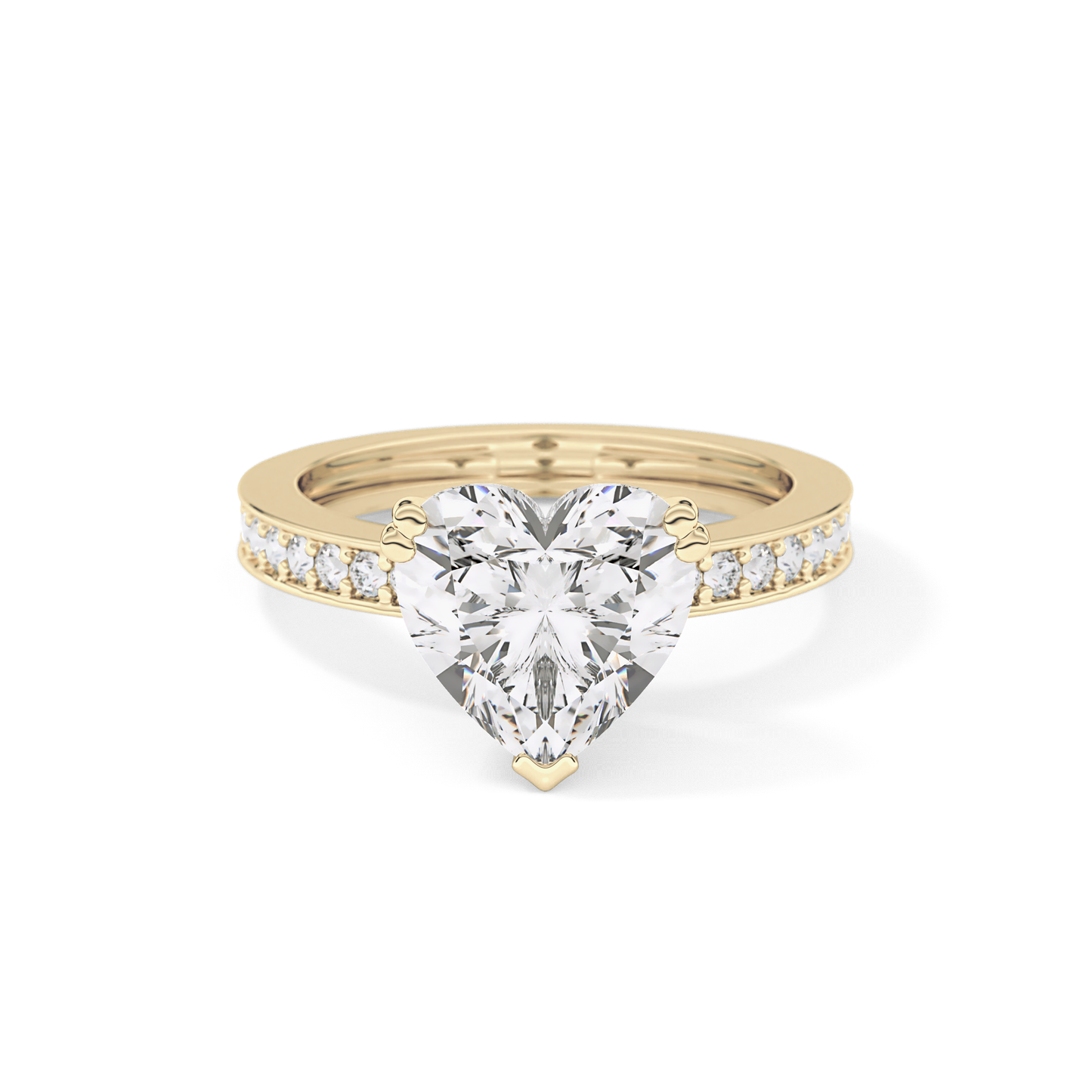 Heart Channel Pave Lab Grown Diamond Engagement Ring